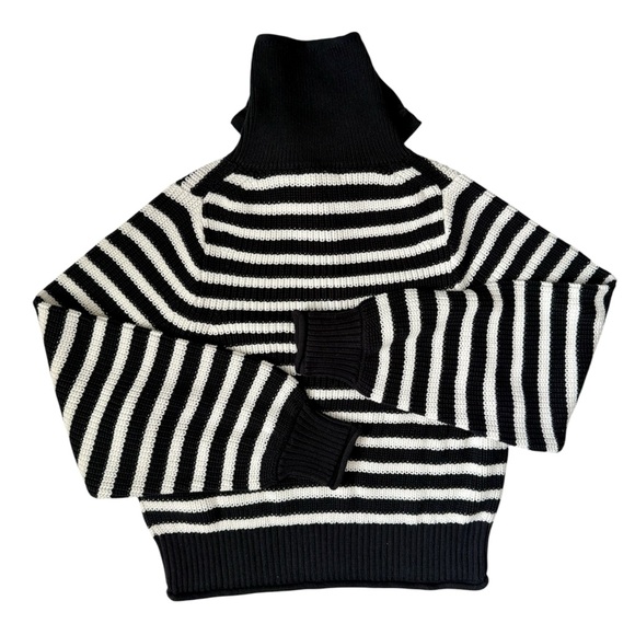 J.Crew Ribbed Cotton Button-Collar Sweater Stripe Medium - Picture 3 of 8